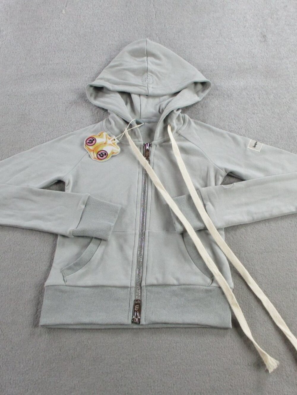 Body by Raven Tracy Hoodie Womens XS Heather Gray Essentials Zip Sweatshirt NEW